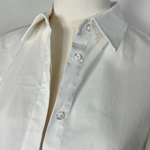 CHRLDR White Cropped Button Down with Asymmetrical Pocket - Size XS - Picture 3 of 6